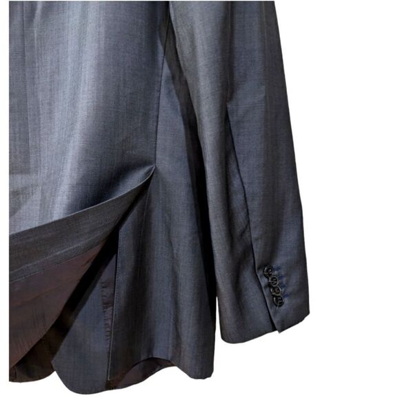 Zegna Mens Wool & Mohair Two Button Shiny Navy Blue Blazer 28QCG4 Size EU 54R - Picture 6 of 10